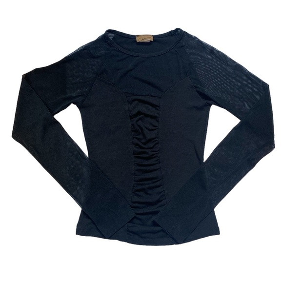 Vintage Y2K Öatt Collection Mesh Sleeve And Upper Chest Top - Picture 1 of 5